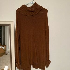 Caslon Rich Brown Cowl Neck Sweater